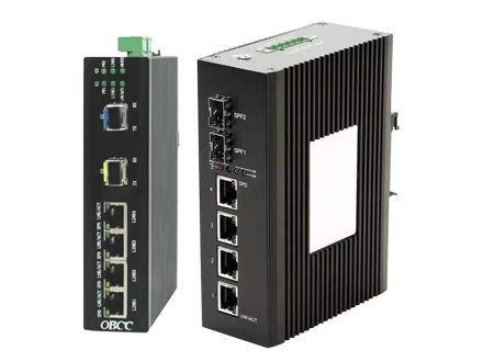 百兆非網管2光4電工業級POE交換機